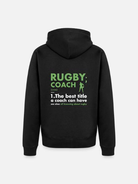 Sport Coach Definition Rugby - Unisex Premium Organic Zip Hoodie - black