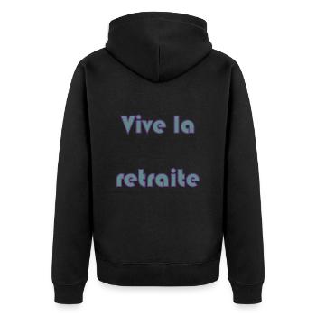 RETRAITE. RETRAITE. RETRAITEE. RETRAITE - Veste à capuche bio Premium Unisexe - noir - Dos - Nico (187cm)