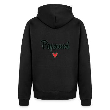 PAPOUNET. DAD. FATHER'S DAY. HAPPY FATHER'S DAY - Unisex Premium Organic Zip Hoodie - black - Back - Nico (187cm)