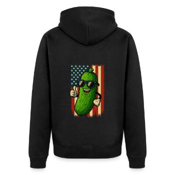 États-Unis Patriotic Concombre Pouces Levés Fun - Veste à capuche bio Premium Unisexe - noir - Dos - Nico (187cm)