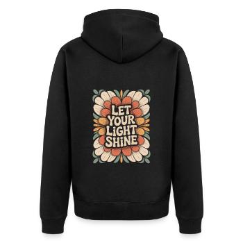 Let Your Light Shine Flowers Vintage - Unisex Premium Organic Zip Hoodie - black - Back - Nico (187cm)