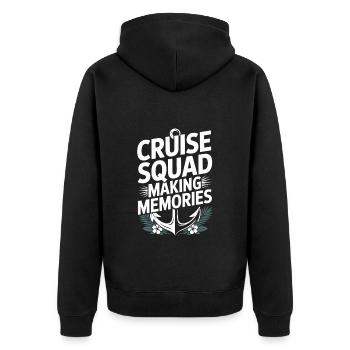 Kreuzfahrt-Crew 2025 Urlaub Familienkreuzfahrt - Unisex Premium Bio Zip Hoodie - Schwarz - Hinten - Nico (187cm)
