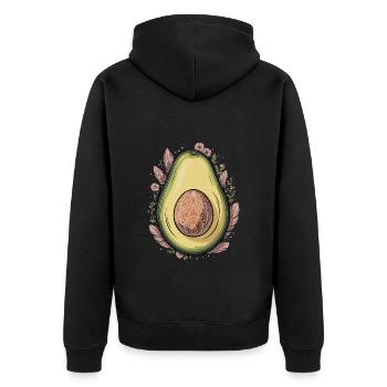 Avocat Fruit Boho Floral Mandala - Veste à capuche bio Premium Unisexe - noir - Dos - Nico (187cm)