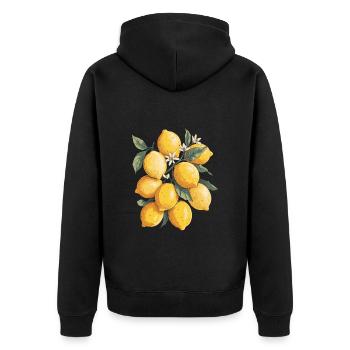 Citrons Illustration Réaliste - Veste à capuche bio Premium Unisexe - noir - Dos - Nico (187cm)