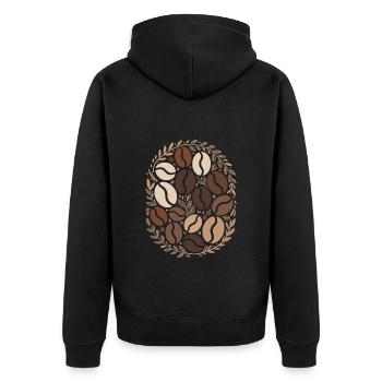 Café en grains L’élégance pour les amoureux - Veste à capuche bio Premium Unisexe - noir - Dos - Nico (187cm)