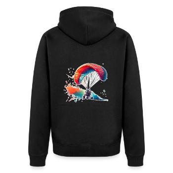 Motorschirm Paramotor - Unisex Premium Organic Zip Hoodie - black - Back - Nico (187cm)