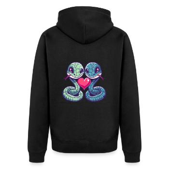 Serpent Cobra Couple Amour Saint Valentin - Veste à capuche bio Premium Unisexe - noir - Dos - Nico (187cm)
