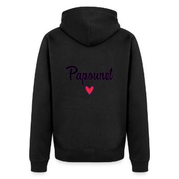 PAPOUNET. DAD. FATHER'S DAY. HAPPY FATHER'S DAY - Unisex Premium Organic Zip Hoodie - black - Back - Nico (187cm)