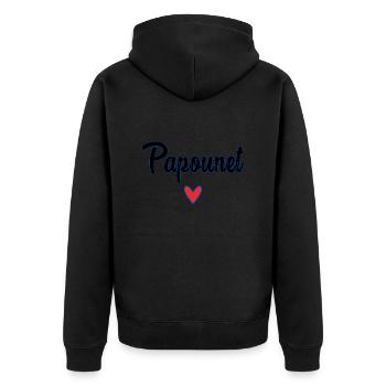 PAPOUNET. DAD. FATHER'S DAY. HAPPY FATHER'S DAY - Unisex Premium Organic Zip Hoodie - black - Back - Nico (187cm)