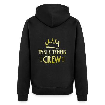 Table Tennis Crew - Unisex Premium Bio Zip Hoodie - Schwarz - Hinten - Nico (187cm)