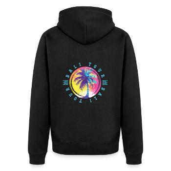 Bali Tour Palm Trees Colorful - Unisex Premium Organic Zip Hoodie - black - Back - Nico (187cm)