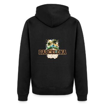 Palmiers de Barcelone 2025 - Veste à capuche bio Premium Unisexe - noir - Dos - Nico (187cm)