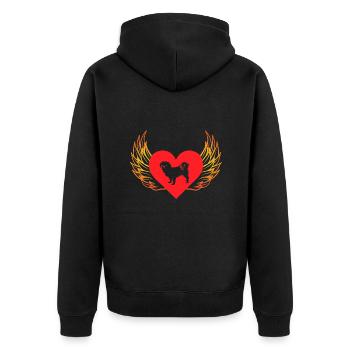 Tibet Spaniel - Unisex Premium Organic Zip Hoodie - black - Back - Nico (187cm)