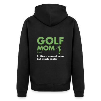 Sport Mom Definition Golf - Unisex Premium Bio Zip Hoodie - Schwarz - Hinten - Nico (187cm)