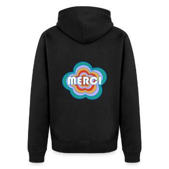 MERCI. MAÎTRESSE. MAÎTRE. MERCI MAÎTRESSE - Veste à capuche bio Premium Unisexe - noir - Dos - Nico (187cm)