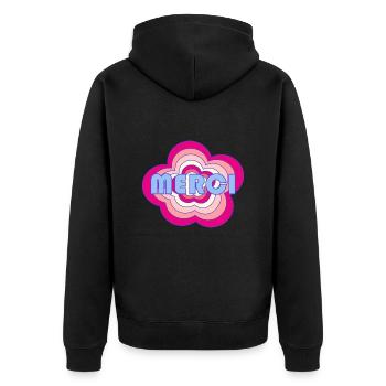MERCI. MAÎTRESSE. MAÎTRE. MERCI MAÎTRESSE - Veste à capuche bio Premium Unisexe - noir - Dos - Nico (187cm)