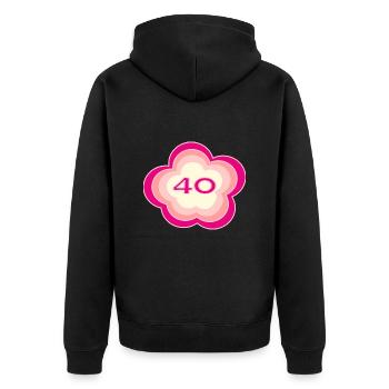 40 JAHRE. 40-JÄHRIGES JUBILÄUM. GEBURTSTAG 40 JAHRE. 40 - Unisex Premium Bio Zip Hoodie - Schwarz - Hinten - Nico (187cm)