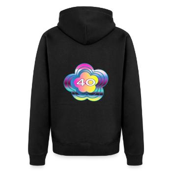 40 YEARS. 40th ANNIVERSARY. BIRTHDAY 40 YEARS. 40 - Unisex Premium Organic Zip Hoodie - black - Back - Nico (187cm)