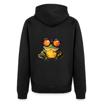 Grenouille Drôle Cool - Veste à capuche bio Premium Unisexe - noir - Dos - Nico (187cm)