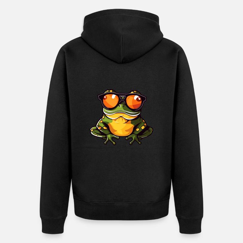 Grenouille Drôle Cool - Veste à capuche bio Premium Unisexe - noir
