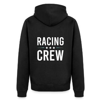 Racing Crew - Unisex Premium Bio Zip Hoodie - Schwarz - Hinten - Nico (187cm)