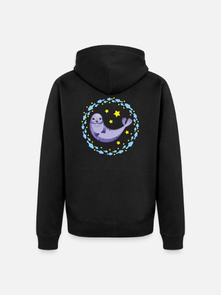Funny seal funny seal - Unisex Premium Organic Zip Hoodie - black