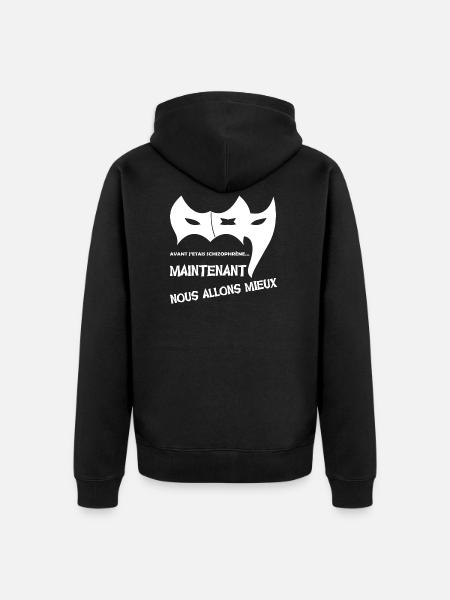 Avant j'étais schizophrène ... - Veste à capuche bio Premium Unisexe - noir