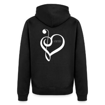 Die Musik, die das Leben ist! - Unisex Premium Bio Zip Hoodie - Schwarz - Hinten - Nico (187cm)