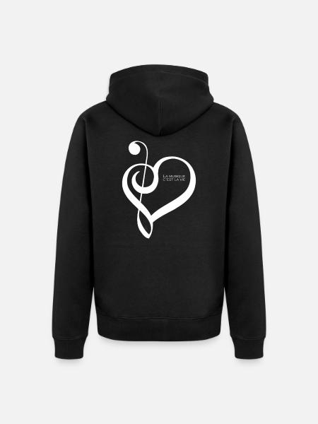 Music is life ! - Unisex Premium Organic Zip Hoodie - black