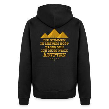 Ägypten/Egypt/Pyramiden/Gizeh/Kairo/Urlaub/Reisen - Unisex Premium Bio Zip Hoodie - Schwarz - Hinten - Nico (187cm)