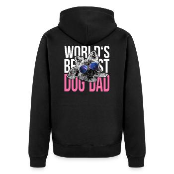 Yorkshire Amant de chien> World meilleur chien papa jamais - Veste à capuche bio Premium Unisexe - noir - Dos - Nico (187cm)