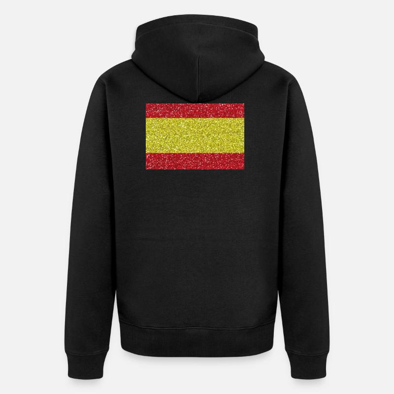 Espagne bannière drapeau espagnol Glitter - Veste à capuche bio Premium Unisexe - noir