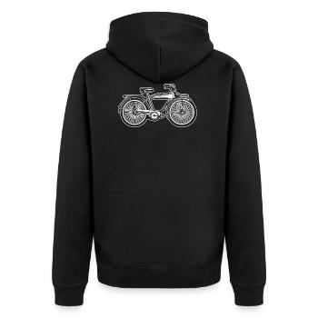 Beach Cruiser Bicycle 01_white - Unisex Premium Organic Zip Hoodie - black - Back - Nico (187cm)