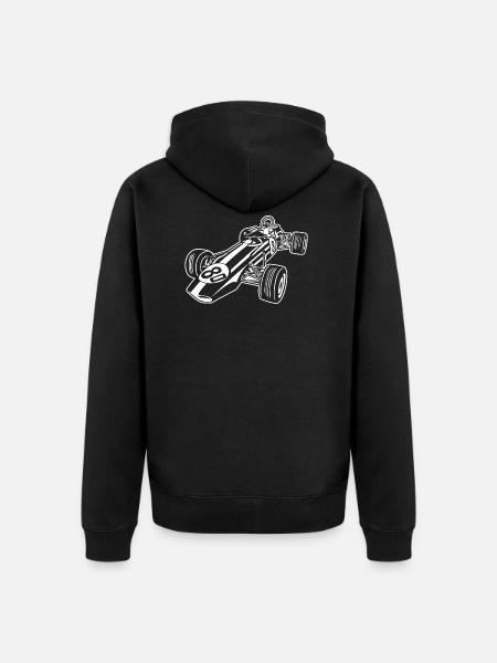 Rennwagen / Coche de carreras 02_wei ß - Chaqueta con capucha prémium ecológica unisex - negro