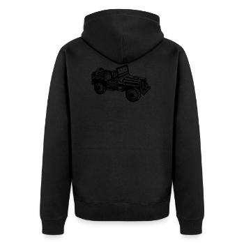SUV / Jeep SUV 01_black - Unisex Premium Organic Zip Hoodie - black - Back - Nico (187cm)