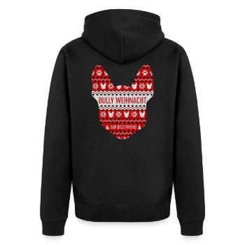 Bully Weihnacht Part 3 - Unisex Premium Bio Zip Hoodie - Schwarz - Hinten - Nico (187cm)