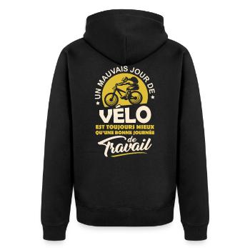 T-shirt pour Cycliste - Mauvais jour de Vélo - Veste à capuche bio Premium Unisexe - noir - Dos - Nico (187cm)