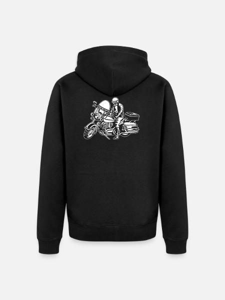 Chopper / Motorcycle 05_wei ß - Unisex Premium Organic Zip Hoodie - black