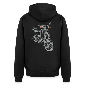 Simson SR50 SR80 - Unisex Premium Organic Zip Hoodie - black - Back - Nico (187cm)