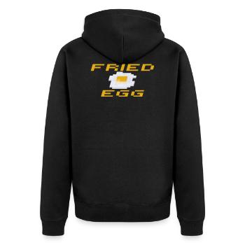 SBDesigns - Fried Egg / Oeuf au Plat - Veste à capuche bio Premium Unisexe - noir - Dos - Nico (187cm)