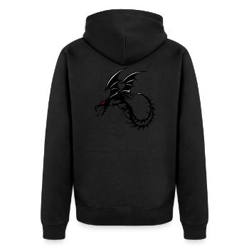 dragon tribal tattoo shape 2004 x - Unisex Premium Organic Zip Hoodie - black - Back - Nico (187cm)