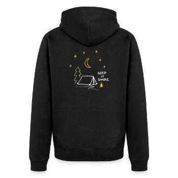 Camping Outdoor Freedom Adventure Trail Scout Gift - Unisex Premium Organic Zip Hoodie - black - Back - Nico (187cm)