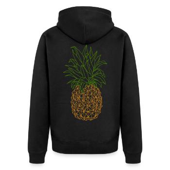 Ananas géométrique - Veste à capuche bio Premium Unisexe - noir - Dos - Nico (187cm)