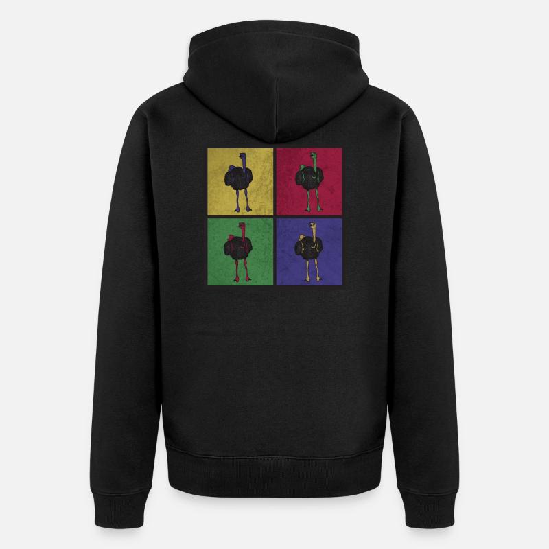 Bouquet oiseau pop art - Veste à capuche bio Premium Unisexe - noir