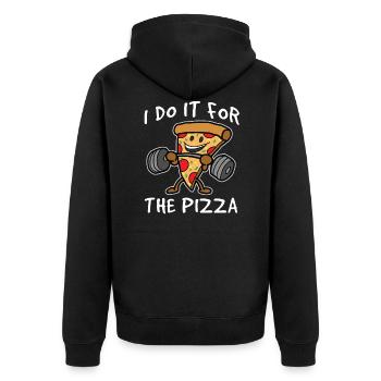 Diät - Unisex Premium Bio Zip Hoodie - Schwarz - Hinten - Nico (187cm)