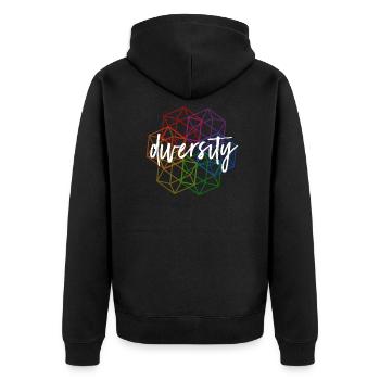 Diversity LGBT Gay Pride - Unisex Premium Bio Zip Hoodie - Schwarz - Hinten - Nico (187cm)