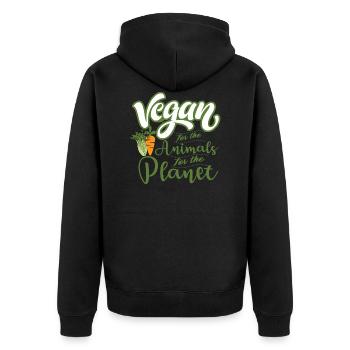 Idée de cadeau de végétarien végétarien - Veste à capuche bio Premium Unisexe - noir - Dos - Nico (187cm)