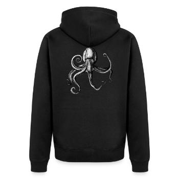 Pieuvres - dessinée - Veste à capuche bio Premium Unisexe - noir - Dos - Nico (187cm)