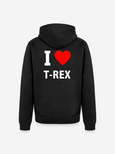 T-Rex - Unisex Premium Organic Zip Hoodie - black