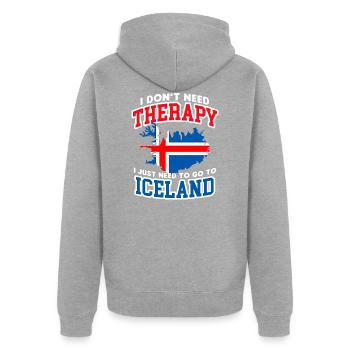 Island - Unisex Premium Bio Zip Hoodie - Grau meliert - Hinten - Nico (187cm)